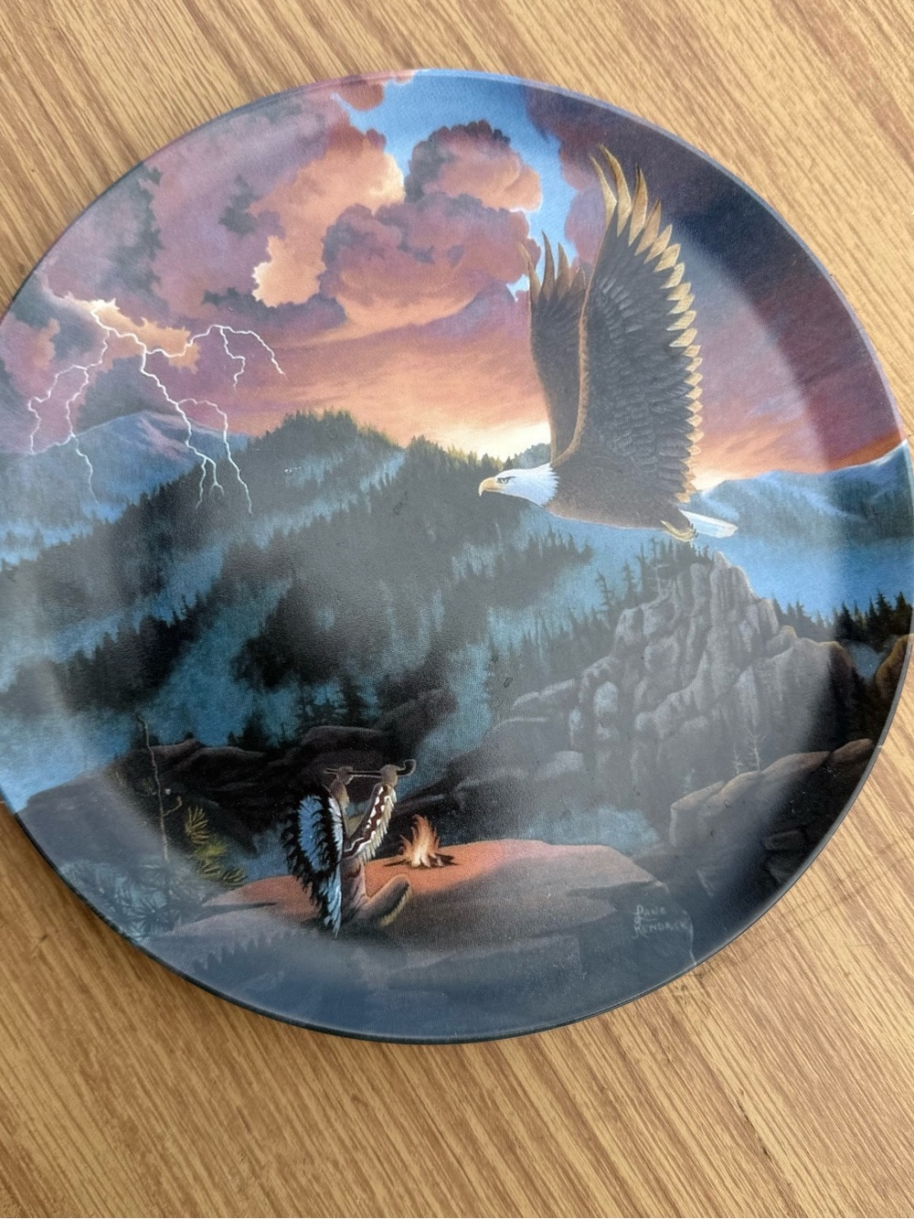 Scenic Bald Eagle Decorative Plate - Blue & Multicolor